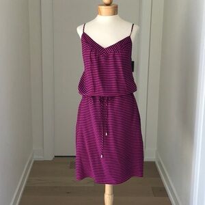 C. wonder silk stripe dress